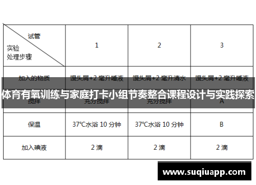 体育有氧训练与家庭打卡小组节奏整合课程设计与实践探索